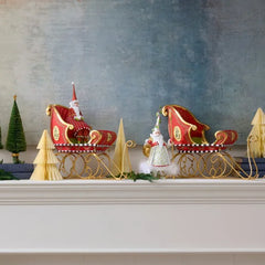 Patience Brewster Dash Away Sitting Santa & Sleigh Figure Set