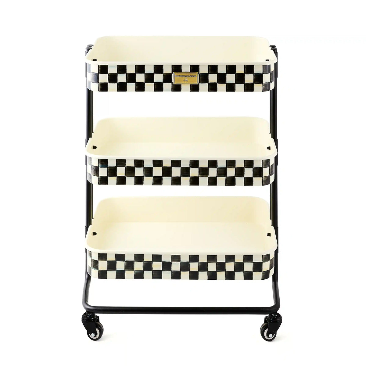 Rosy Check 2-Tier Kitchen Cart