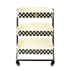 Rosy Check 2-Tier Kitchen Cart