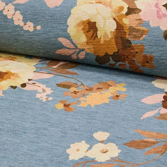 Slate Wild Rose 2'6" x 10' Washable Runner