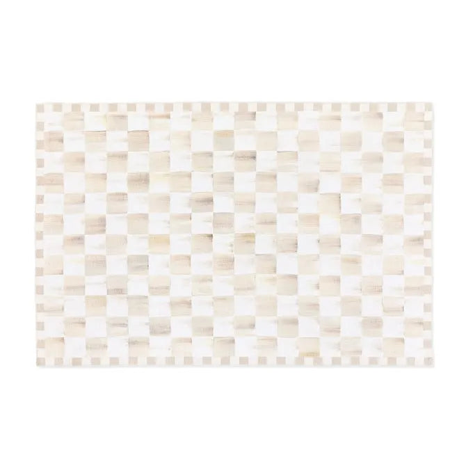 Mocha Checkered 3' x 5' Washable Rug