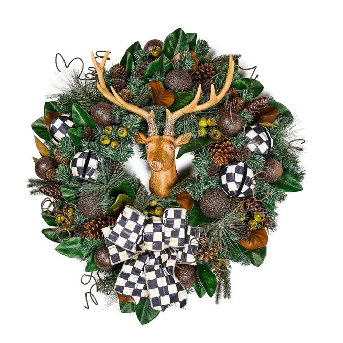 Farmhouse Deer Illuminated 26" Wreath