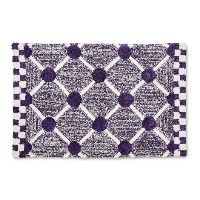 Violet Lattice & Dot Bath Rug