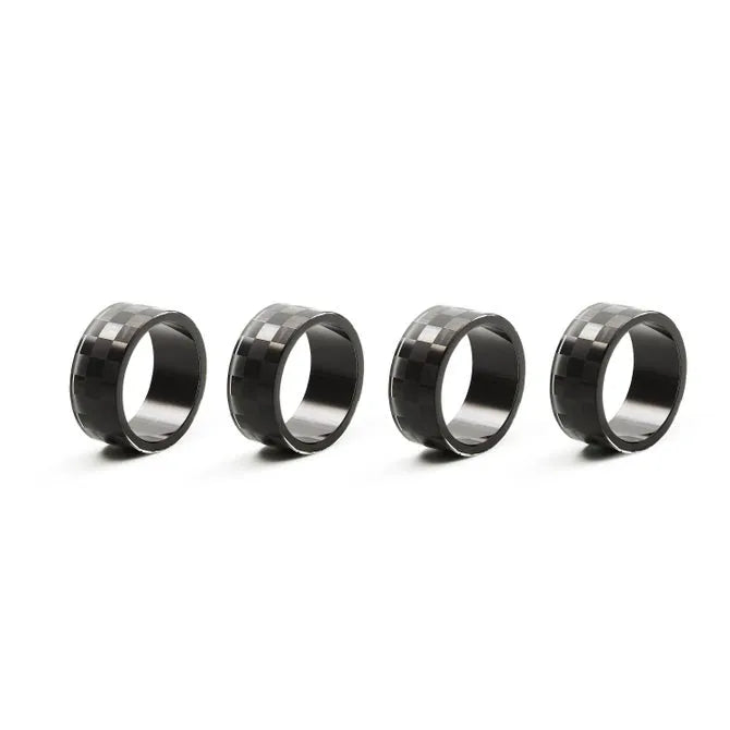 Black Check Napkin Rings, Set of 4