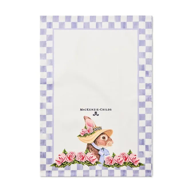 Rabbit with Bonnet Printed Dish Towel