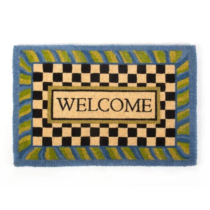 Welcome Periwinkle Entrance Mat