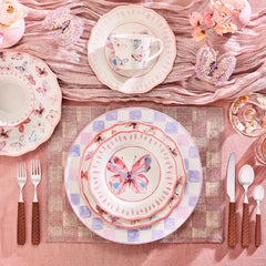 Lilac Check Round Platter