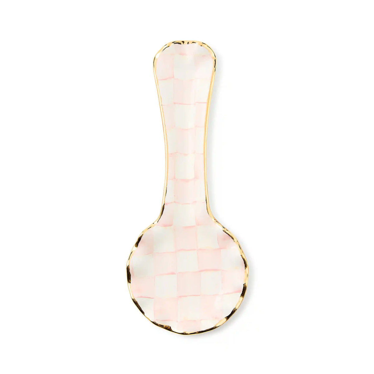 Violet Check Ceramic Spoon Rest