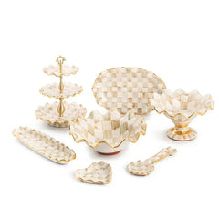 Parchment Check Three Tier Sweet Stand