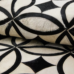 White Kyoto Hair on Hide 6' Round Rug