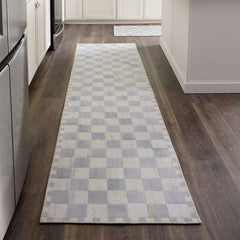 Sterling Checkered 2'6" x 10' Washable Runner
