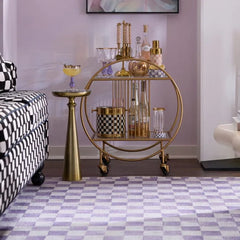 Violet Checkered 8' x 10' Washable Rug