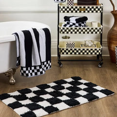 Checkerboard Black Bath Rug