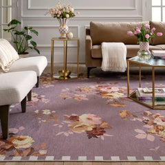 Taupe Wild Rose 8' x 10' Washable Rug