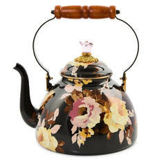 Wild Rose Brown 2 Quart Tea Kettle