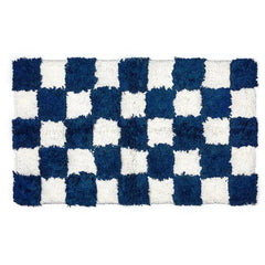 Checkerboard Indigo Bath Rug