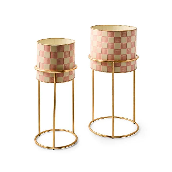 Rosy Check It Out Planters, Set of 2