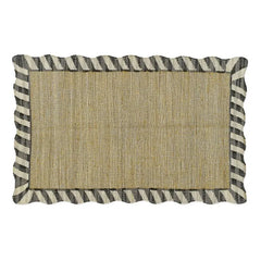 Jute Scalloped Black and White 5' x 8' Rug