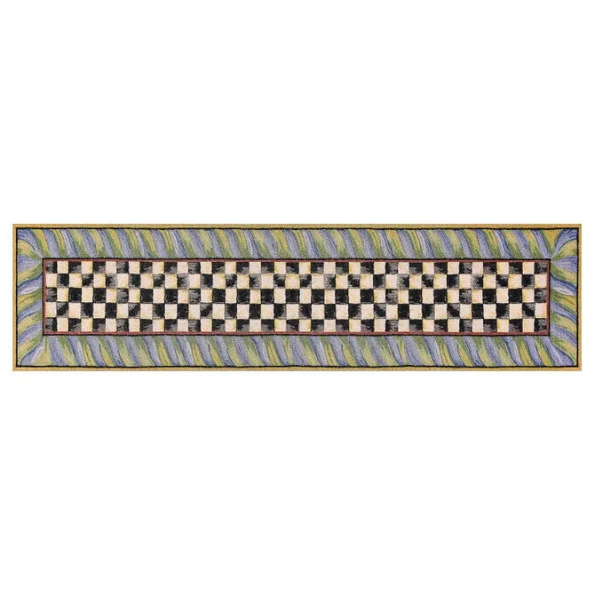 Courtly Check Purple & Green 2'6" x 10' Washable Runner