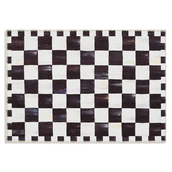 Courtly Checkered 2' x 3' Washable Rug