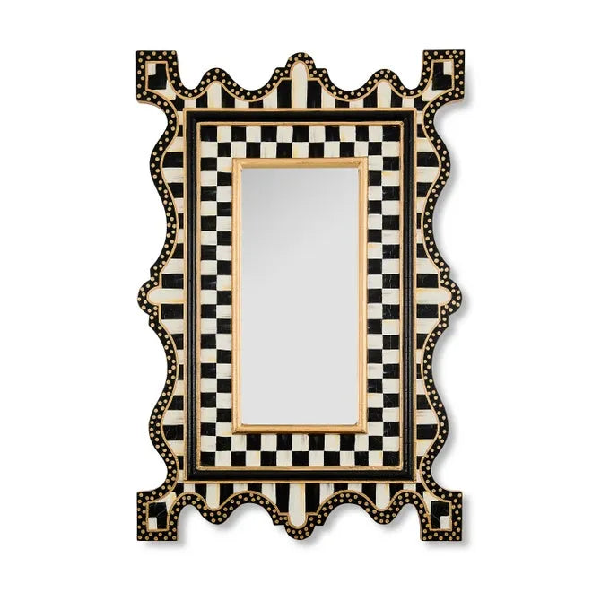 Courtly Check & Stripe Small Wall Mirror