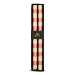 Bands Pink Dinner Candles, Set of 2