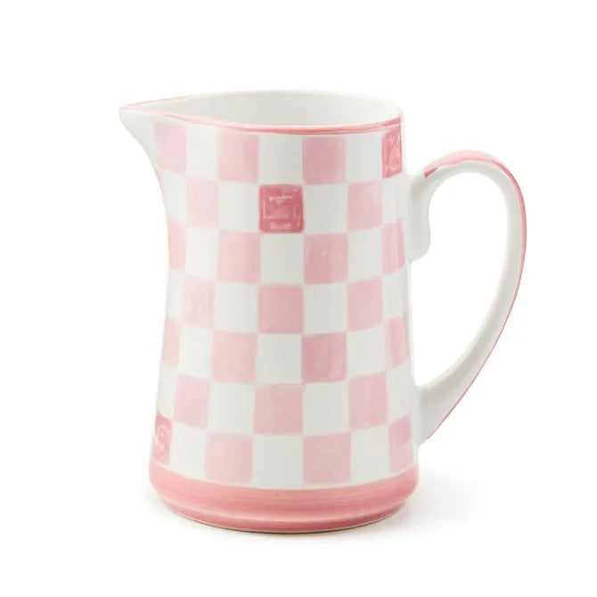 Pink Check Pitcher