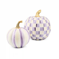Classic Moss Stripe Small & Check Medium Pumpkin Set