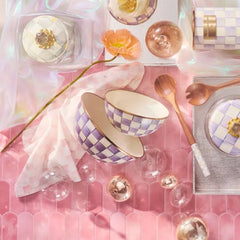 Violet Check Large Everyday Bowl