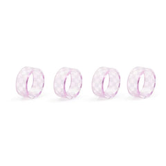 Lavender Check Napkin Rings, Set of 4